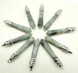 Labradorite Quartz Lapis Tiger Eye Pillar Pendant Chakra Necklace DIY 8pc