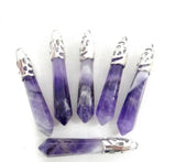 Labradorite Quartz Lapis Tiger Eye Pillar Pendant Chakra Necklace DIY 8pc