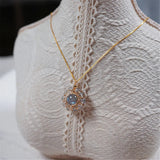Labradorite Sun Flower Pendant Necklace S925 Silver Romantic Jewelry Gift