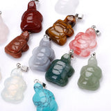Natural Stone Turtle Carving Pendant Box for Jewelry Making