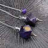 Lapis Lazuli Amethyst Geometric Cube Pendulum Crystal Pendant