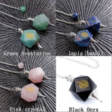 Lapis Lazuli Amethyst Geometric Cube Pendulum Crystal Pendant