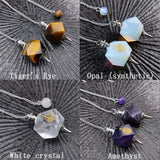 Lapis Lazuli Amethyst Geometric Cube Pendulum Crystal Pendant