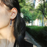 Lapis Lazuli & Freshwater Pearl Beaded Earrings