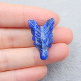 Lapis Lazuli Carved Wolf Head Pendant Bead 27x17x10mm