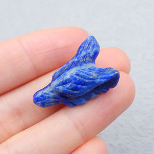 Lapis Lazuli Carved Wolf Head Pendant Bead 27x17x10mm