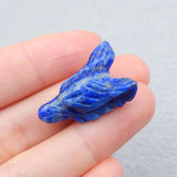 Lapis Lazuli Carved Wolf Head Pendant Bead 27x17x10mm