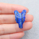 Lapis Lazuli Carved Wolf Head Pendant Bead 27x17x10mm