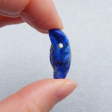 Lapis Lazuli Carved Wolf Head Pendant Bead 27x17x10mm