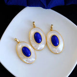Lapis Lazuli Fritillary Pendant Retro Style Necklace