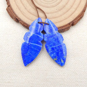 Lapis Lazuli Gemstone Earrings 36x14x4mm 7g