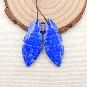 Lapis Lazuli Gemstone Earrings 36x14x4mm 7g