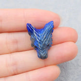Lapis Lazuli Wolf Head Pendant Bead 24x17x10mm