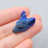 Lapis Lazuli Wolf Head Pendant Bead 24x17x10mm