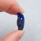 Lapis Lazuli Wolf Head Pendant Bead 24x17x10mm