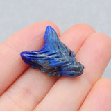 Lapis Lazuli Wolf Head Pendant Bead 24x17x10mm