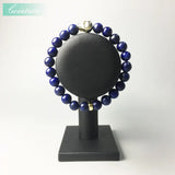 Lapis Lazuli Stone Beads Strand 8MM Skull Gold-color Bracelet