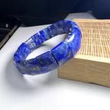 Natural Stone Lapis Men Bracelet High Faceted Watch Band Shape Elastic Cord