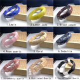 Natural Stone Lapis Men Bracelet High Faceted Watch Band Shape Elastic Cord