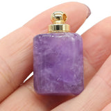 Natural Stone Lapis Amethysts Perfume Bottle Charm Pendant for DIY Necklace