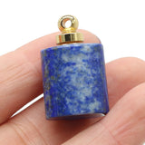 Natural Stone Lapis Amethysts Perfume Bottle Charm Pendant for DIY Necklace