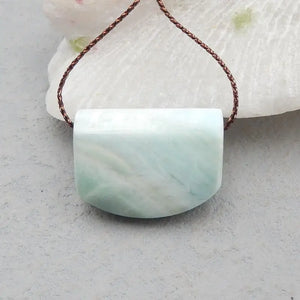 Natural Larimar Pendant Bead 28x21x10mm