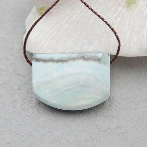 Natural Larimar Pendant Bead 28x21x10mm