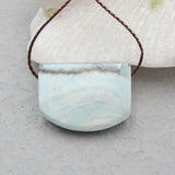 Natural Larimar Pendant Bead 28x21x10mm