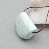 Natural Larimar Pendant Bead 28x21x10mm