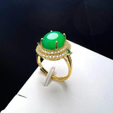Natural Stone Agate Finger Ring Charm Rings Copper Stone Rings
