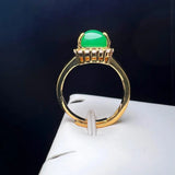 Natural Stone Agate Finger Ring Charm Rings Copper Stone Rings