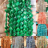 Natural Stone Leaf Beads Four Flowers Lapis Lazuli Malachite Crystal Agate