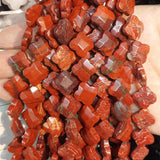 Natural Stone Leaf Beads Four Flowers Lapis Lazuli Malachite Crystal Agate