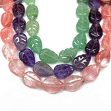 Amethyst Leaf-shaped Double-sided Beads 10x14x6mm - DIY Jewelry Making