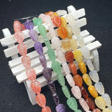 Amethyst Leaf-shaped Double-sided Beads 10x14x6mm - DIY Jewelry Making