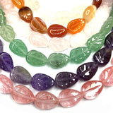 Amethyst Leaf-shaped Double-sided Beads 10x14x6mm - DIY Jewelry Making