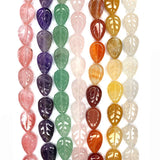 Amethyst Leaf-shaped Double-sided Beads 10x14x6mm - DIY Jewelry Making