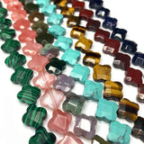 Amethyst Natural Stone Leaf-shaped Faceted Beads 12x12x5mm