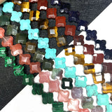 Amethyst Natural Stone Leaf-shaped Faceted Beads 12x12x5mm