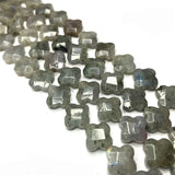 Amethyst Natural Stone Leaf-shaped Faceted Beads 12x12x5mm
