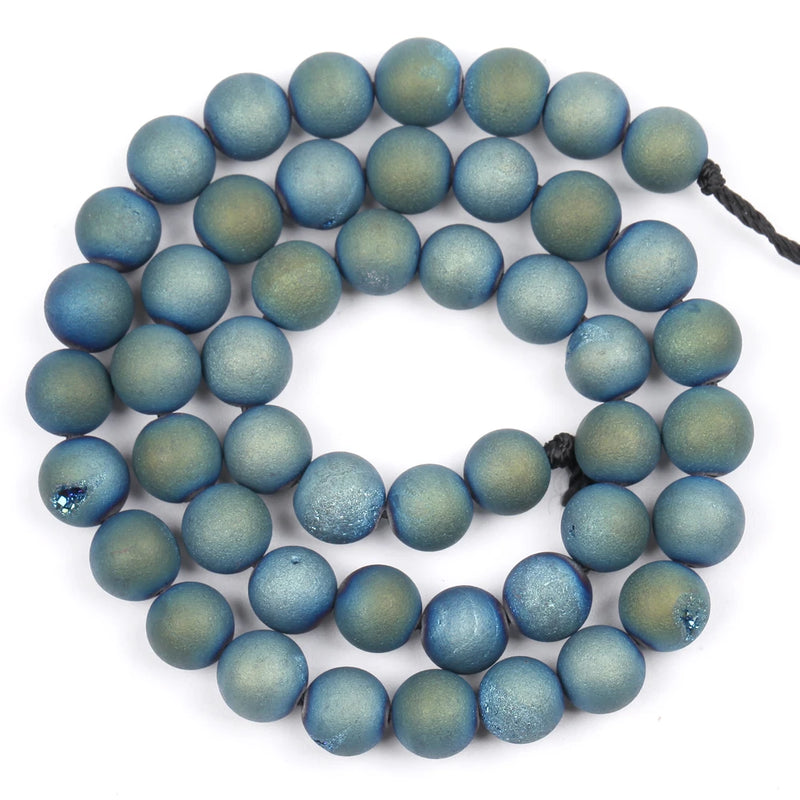 Light Druzy Agate Spacer Round Stone Beads 6-12MM DIY Jewelry Making