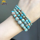 Sea Sediment Jaspers Round Loose Beads for DIY Jewelry Making 15''
