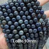 Smooth Round Purple Lolite Stone Beads 6 8 10mm