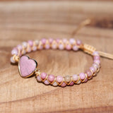 Natural Stone Love Woven Women's Bracelet Bohemian Couple Gift Jewelry