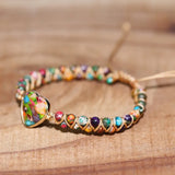 Natural Stone Love Woven Women's Bracelet Bohemian Couple Gift Jewelry