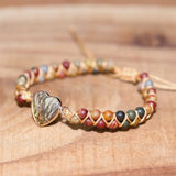 Natural Stone Love Woven Women's Bracelet Bohemian Couple Gift Jewelry