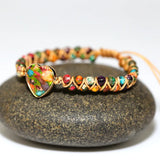Natural Stone Love Woven Women's Bracelet Bohemian Couple Gift Jewelry