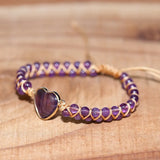Natural Stone Love Woven Women's Bracelet Bohemian Couple Gift Jewelry
