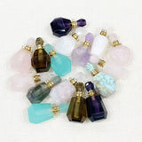 Amethyst Heart Perfume Bottle Pendant for Necklace