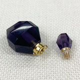 Amethyst Heart Perfume Bottle Pendant for Necklace